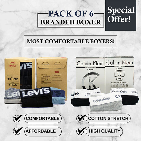 Comfort Crew Essential Premium Quality Boxers (Pack of 6)