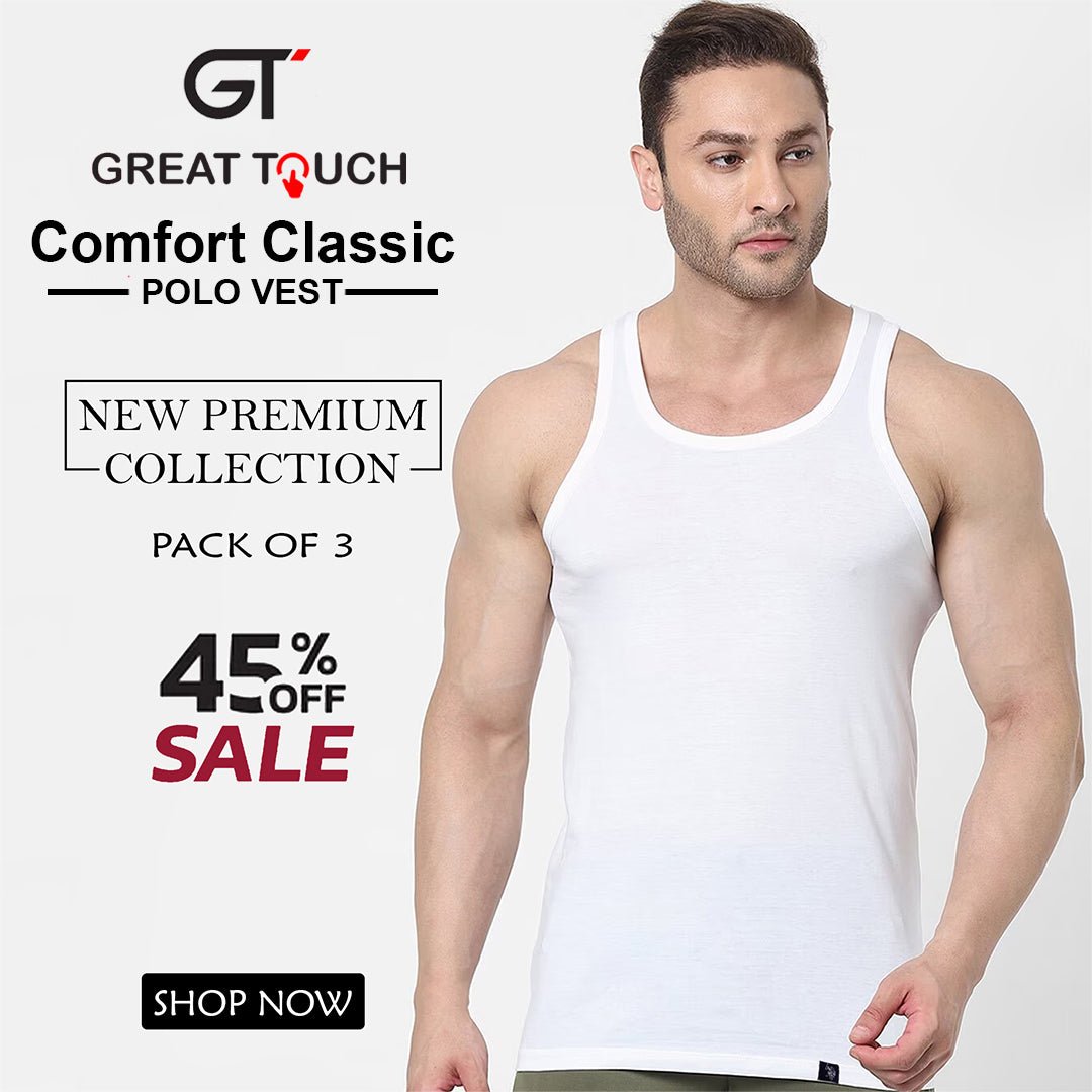 Classic Max Comfort Premium Vest (Undershirts) pack of 3 (p - 01) - Urban Monarch