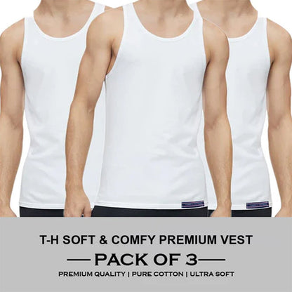 Combo Deal of Mens Vest 3 - Black & 3 - White Deal Pack of 6 - Urban Monarch