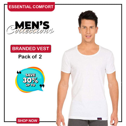 L-V-S Essential Comfort Half Sleeve Vest Pack of 2