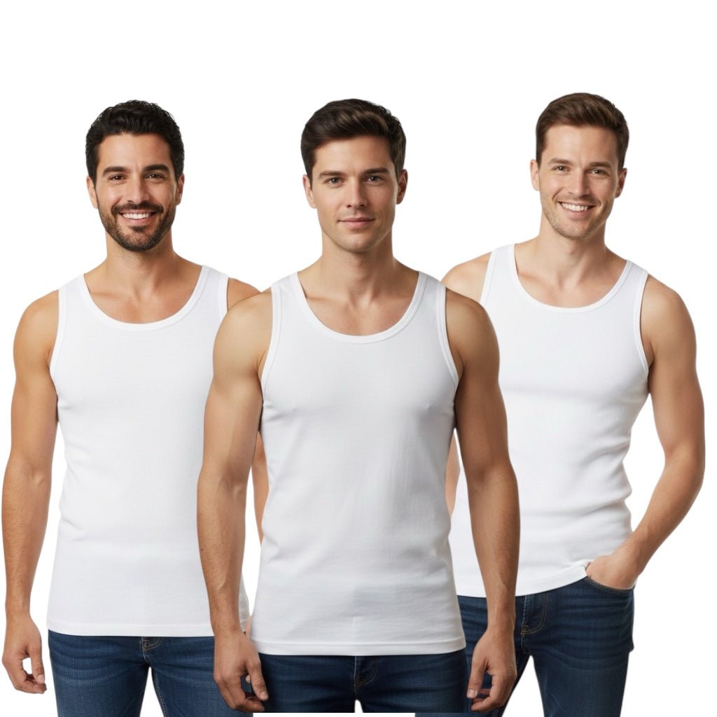 Premium Men’s Vest Tank Top – Pack of 3 (Under Shirts) (U - 1) - Urban Monarch