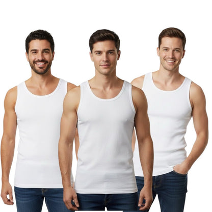 Premium Men’s Vest Tank Top – Pack of 3 (Under Shirts) (U - 1) - Urban Monarch