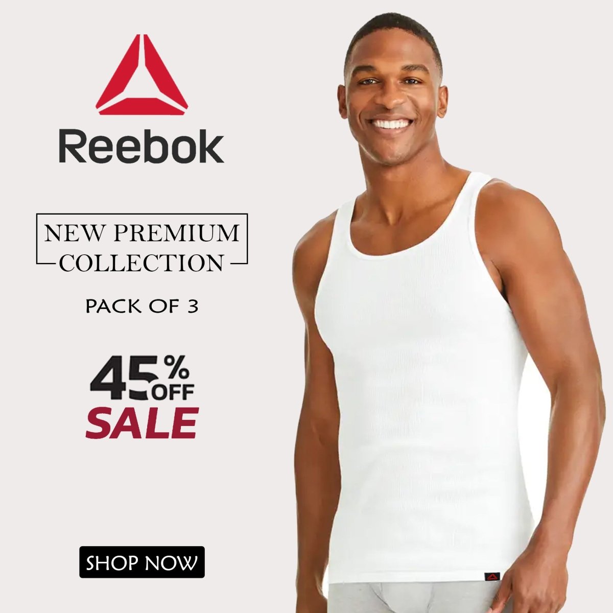 Rebook(RBK)Premium Quality Vest (Under shirt) Pack of 3 - Great Touch