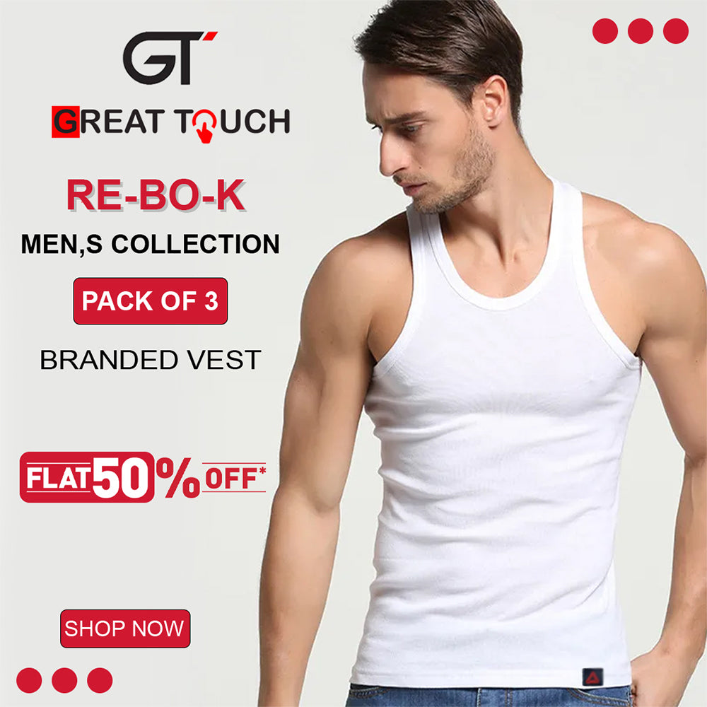 R-BK Classic Premium Quality Vest (Under shirt) Pack of 3
