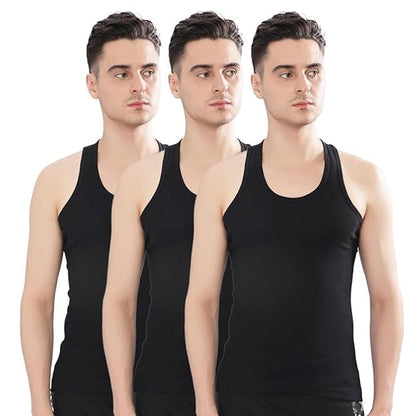 T - H Mens Black Premium Quality Classic Vest Pack of 3 - Great Touch